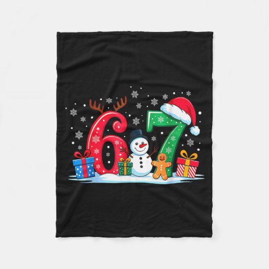 Funny 67 Christmas 6 7 Six Seven Meme 6 7 Matching Fleecedecke (Vorderseite)