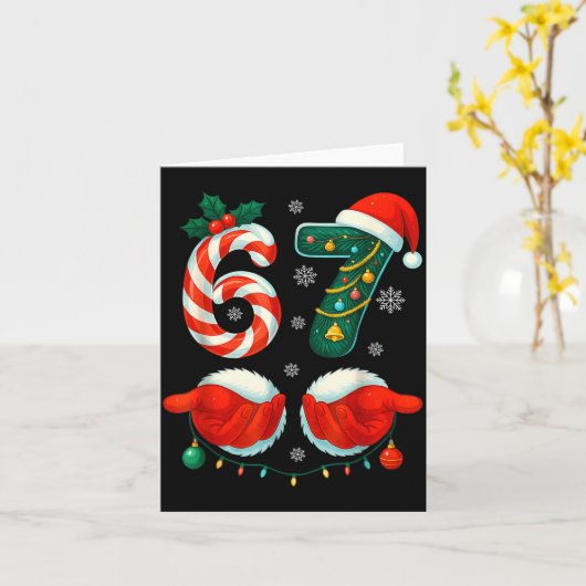 Funny 67 Christmas 6 7 Six Seven Meme 6 7 Matching Karte (Gelbe Blume)