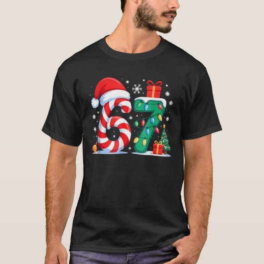 Funny 67 Christmas 6 7 Six Seven Meme 6 7 Matching T-Shirt (Vorderseite)