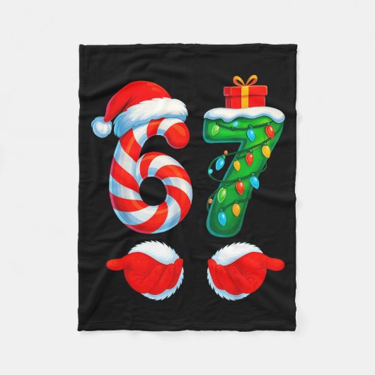 Funny 67 Christmas 6 7 Six Seven Meme Kids Men Boy Fleecedecke (Vorderseite)