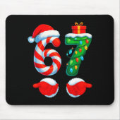 Funny 67 Christmas 6 7 Six Seven Meme Kids Men Boy Mousepad (Vorne)