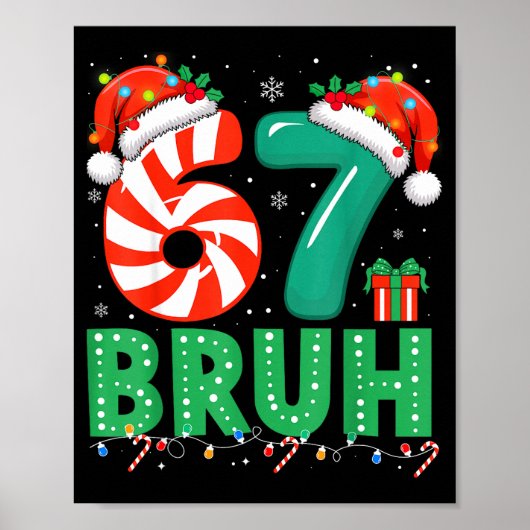 Funny 67 Christmas Pajama Xmas Six Seven Meme 6-7 Poster (Vorne)