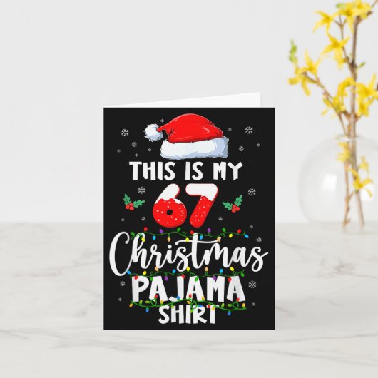 Funny 67 Christmas Pajamas Shirt Six Seven Meme Br Karte (Gelbe Blume)