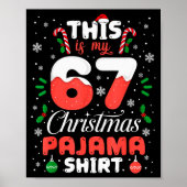 Funny 67 Christmas Pajamas Shirt Six Seven Meme Br Poster (Vorne)
