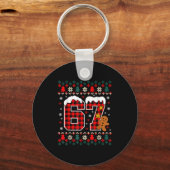 Funny 67 Christmas Pajamas Shirt Six Seven Meme Br Schlüsselanhänger (Vorderseite)