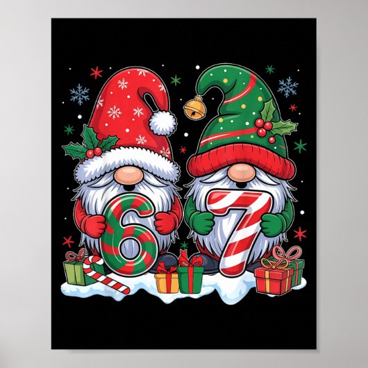 Funny 67 Christmas Pajamas Six Seven Meme 67 Gnome Poster (Vorne)