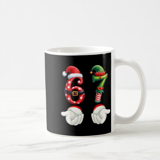 Funny 67 Christmas Pajamas Six Seven Meme 6 7 Elf Kaffeetasse (Rechts)