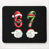 Funny 67 Christmas Pajamas Six Seven Meme 6 7 Elf Mousepad (Vorne)
