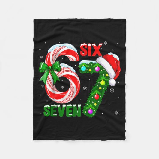Funny 67 Christmas Shirts Boys Kids 6 7 Meme Pajam Fleecedecke (Vorderseite)