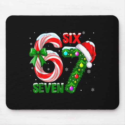 Funny 67 Christmas Shirts Boys Kids 6 7 Meme Pajam Mousepad (Vorne)
