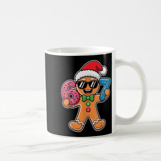 Funny 67 Christmas Six Seven Meme Xmas Gingerbread Kaffeetasse (Rechts)