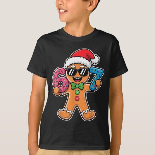 Funny 67 Christmas Six Seven Meme Xmas Gingerbread T-Shirt (Vorderseite)