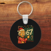Funny 67 Christmas Sweater Design With Snowflakes  Schlüsselanhänger (Vorderseite)