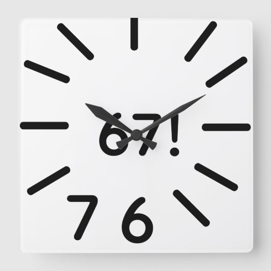 funny 67 clock quadratische wanduhr (Vorderseite)