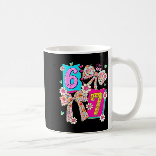 Funny 67 Coquette Bow Design For Girly Aesthetic L Kaffeetasse (Rechts)