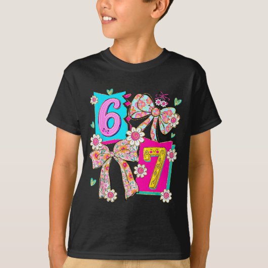Funny 67 Coquette Bow Design For Girly Aesthetic L T-Shirt (Vorderseite)
