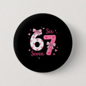 Funny 67 Cute Six Seven Meme Nk Hearts Bow Valenti Button (Vorderseite)