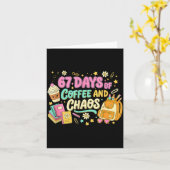 Funny 67 Days Of Coffee Retro Teacher Humor  Karte (Gelbe Blume)