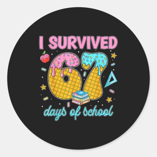 Funny 67 Days Of School Meme Teacher Student Tee Runder Aufkleber (Vorderseite)