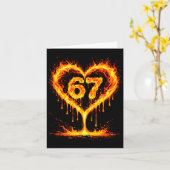 Funny 67 Flames Heart Love Six Seven Meme Celebrat Karte (Gelbe Blume)
