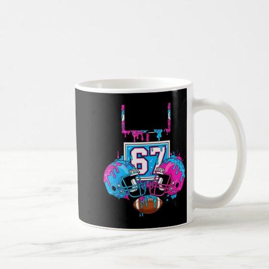 Funny 67 Football Ice Cream Drip 67th Srts Men &am Kaffeetasse (Rechts)