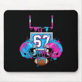 Funny 67 Football Ice Cream Drip 67th Srts Men &am Mousepad (Vorne)