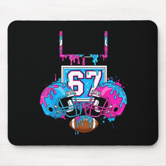 Funny 67 Football Ice Cream Drip 67th Srts Men &am Mousepad (Vorne)