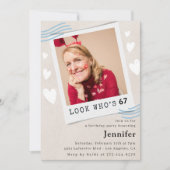 Funny 67. Geburtstag Einladungen Foto für sie (Vorderseite)