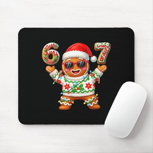 Funny 67 Gingerbread Six Seven Ice Cream Drip Chri Mousepad (Mit Mouse)