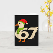 Funny 67 Goose Christmas 6 7 Meme Duck Santa Hat F Karte (Gelbe Blume)