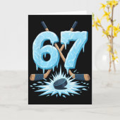 Funny 67 Hockey Six Seven Ice Drip Lover Meme Boys Karte (Gelbe Blume)