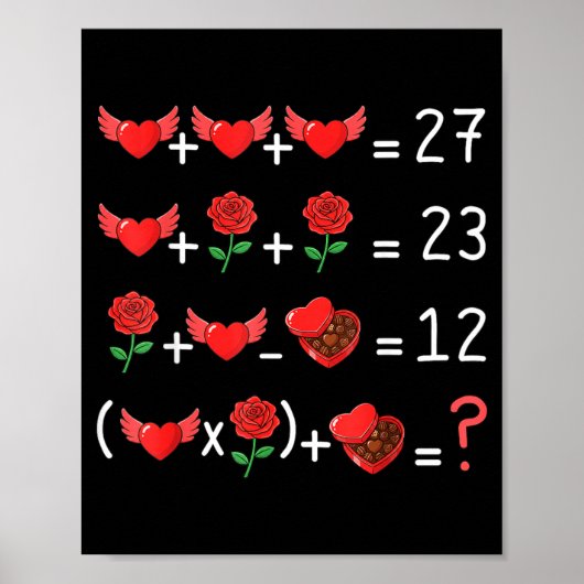 Funny 67 Math Teacher Valentine Math Teacher Women Poster (Vorne)