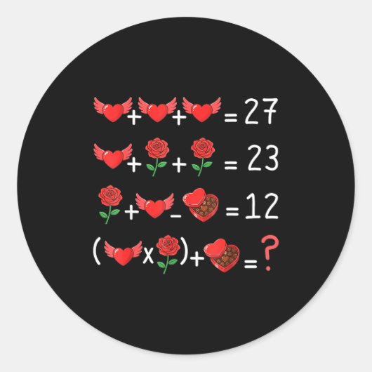 Funny 67 Math Teacher Valentine Math Teacher Women Runder Aufkleber (Vorderseite)