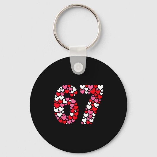 Funny 67 Meme 6 7 Gen Alpha Slang For Valentine’s  Schlüsselanhänger (Vorderseite)