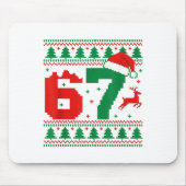 Funny 67 Meme 6 7 Ugly Sweater Christmas Kids Men  Mousepad (Vorne)