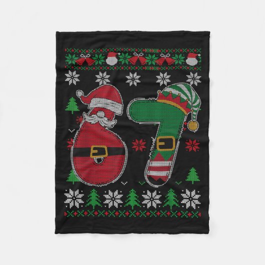 Funny 67 Meme 6 7 Ugly Sweater For Christmas Boys Fleecedecke (Vorderseite)