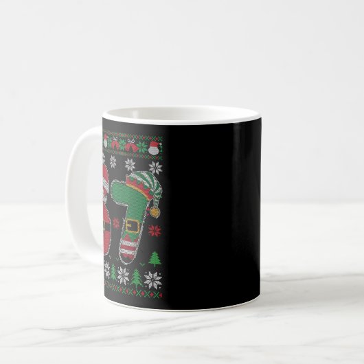 Funny 67 Meme 6 7 Ugly Sweater For Christmas Boys Kaffeetasse (Vorderseite Links)