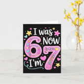 Funny 67 Meme 7th Birthday Girl I Was 6 Now I'm 7  Karte (Gelbe Blume)