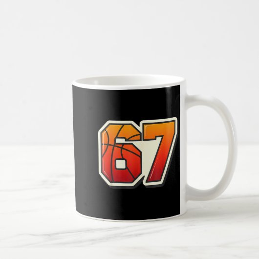 Funny 67 Meme Basketball Ice Cream Drip Six Seven  Kaffeetasse (Rechts)