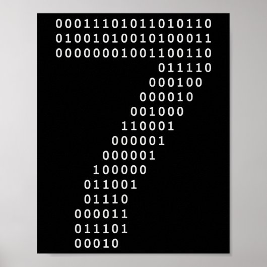 Funny 67 Meme Binary Code Tech Geek Digital Six Se Poster (Vorne)