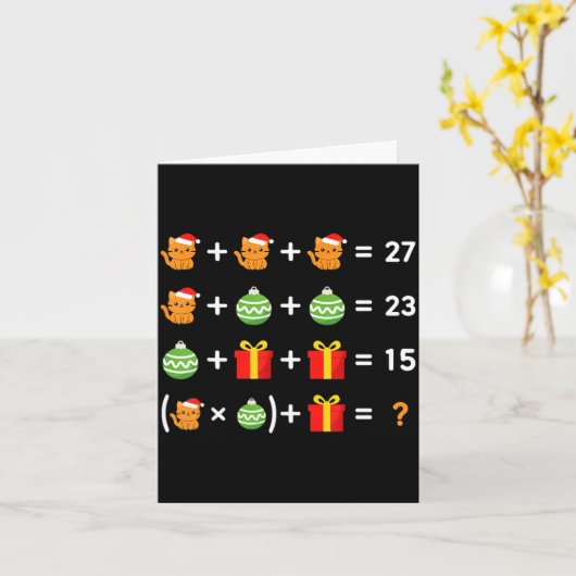 Funny 67 Meme Cat Santa Hat Math Teacher Christmas Karte (Gelbe Blume)