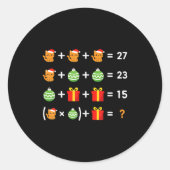 Funny 67 Meme Cat Santa Hat Math Teacher Christmas Runder Aufkleber (Vorderseite)