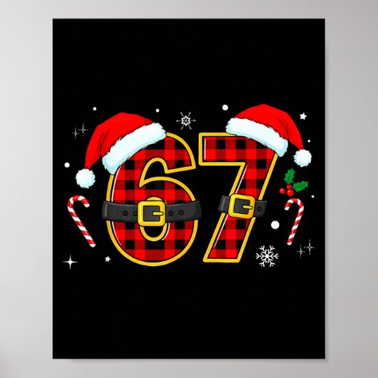 Funny 67 Meme Chrismtas Xmas Pajama Men Women Kids Poster (Vorne)