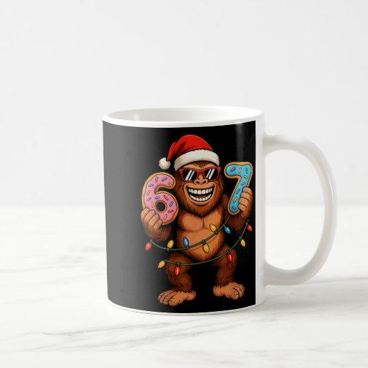 Funny 67 Meme Christmas Bigfoot For Kids Teens  Kaffeetasse (Rechts)