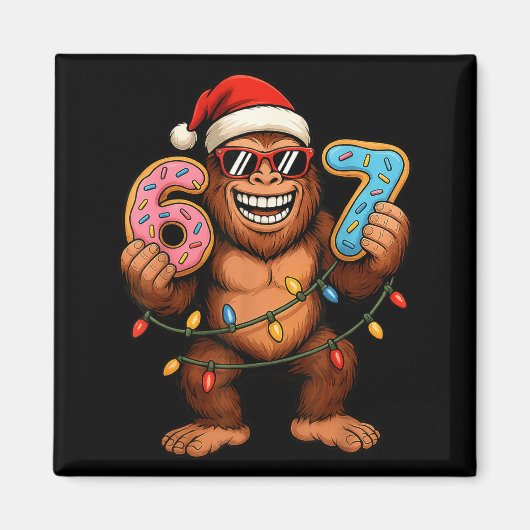 Funny 67 Meme Christmas Bigfoot For Kids Teens Magnet (Vorne)