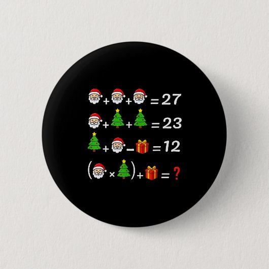 Funny 67 Meme Christmas Math Teacher Santa Six Sev Button (Vorderseite)