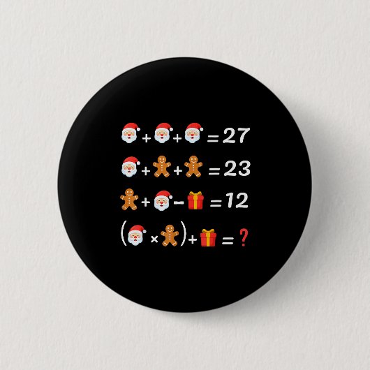 Funny 67 Meme Christmas Math Teacher Santa Six Sev Button (Vorderseite)