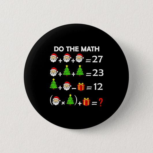 Funny 67 Meme Christmas Math Teacher Santa Six Sev Button (Vorderseite)
