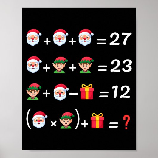 Funny 67 Meme Christmas Math Teacher Santa Six Sev Poster (Vorne)