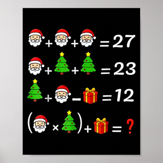 Funny 67 Meme Christmas Math Teacher Santa Six Sev Poster (Vorne)